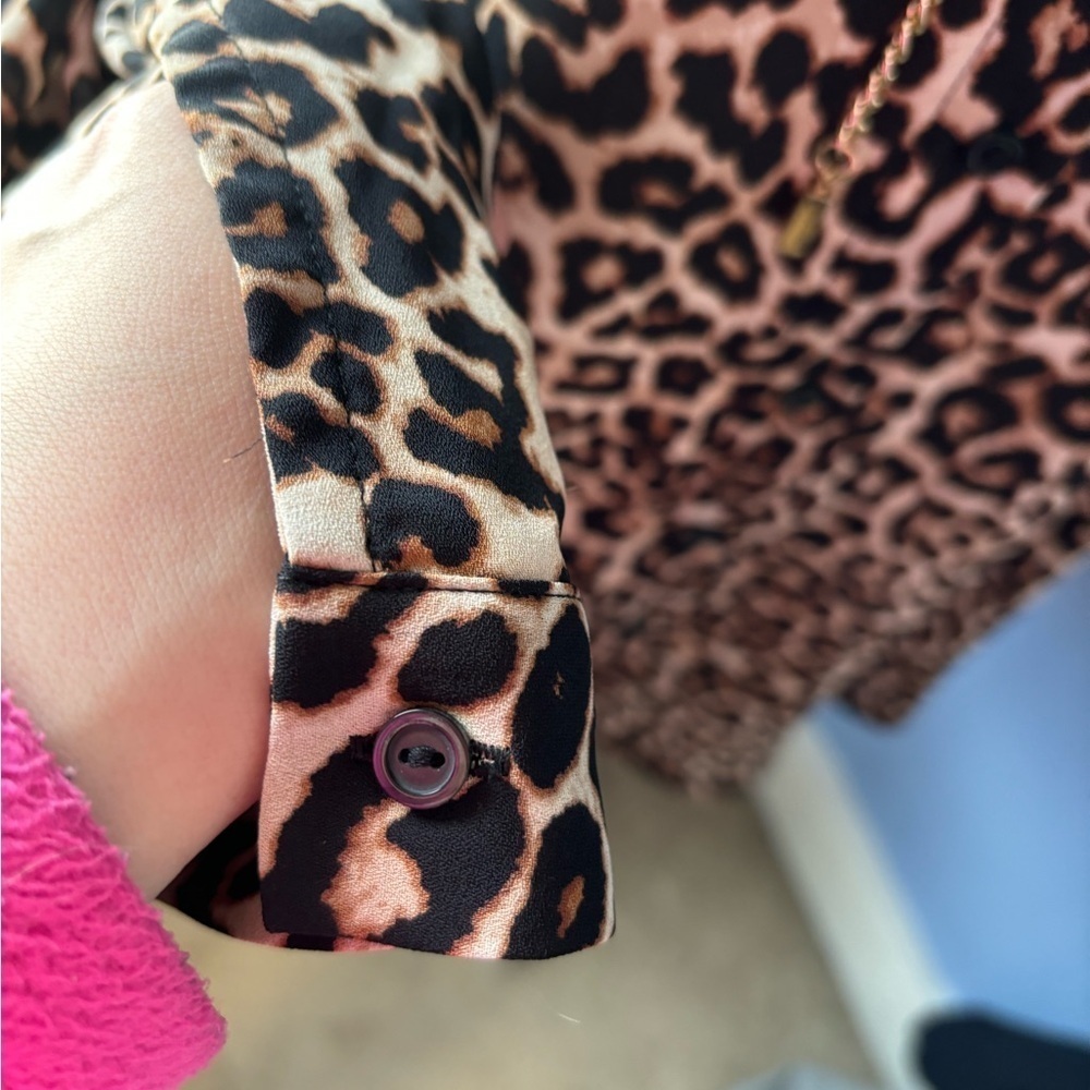 Bold Elements Black And Brown Buttoned Blouse Wit… - image 5